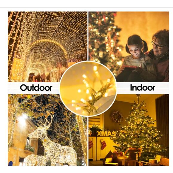 180FT 500 LED Lights Warm White 8 Modes Led Twinkle Fairy Light Plug in - Picture 2 of 8